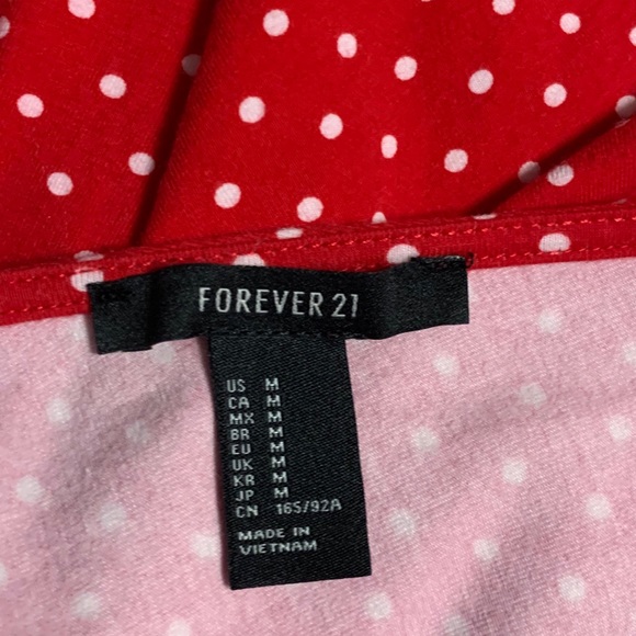 Forever 21 Red Polka Dot Skater Dress Medium - Picture 5 of 8